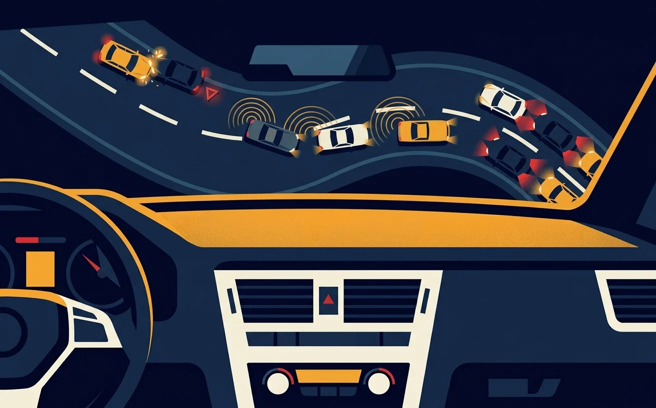 O alerta salta de carro em carro